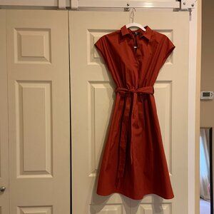 Cotton Uniqlo Dress in Burnt Orange